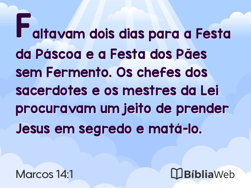 Marcos 14:1 em imagem para compartilhar