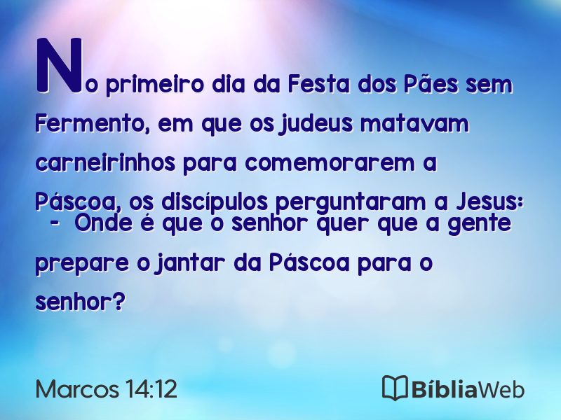 Marcos 14:12 em imagem para compartilhar