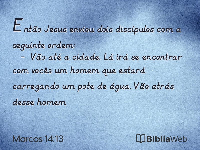 Marcos 14:13 em imagem para compartilhar