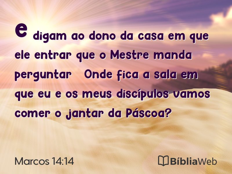 Marcos 14:14 em imagem para compartilhar