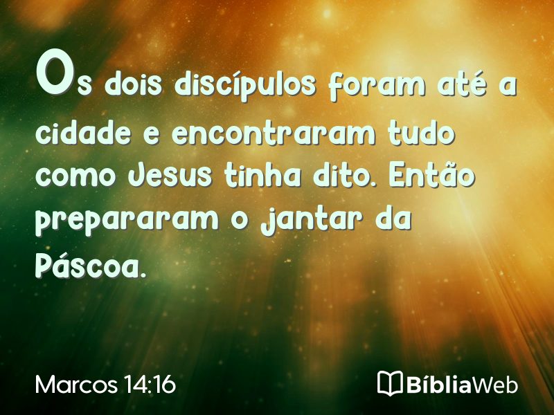Marcos 14:16 em imagem para compartilhar