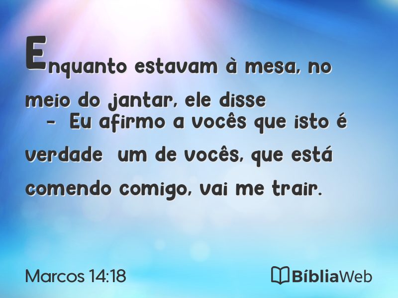 Marcos 14:18 em imagem para compartilhar
