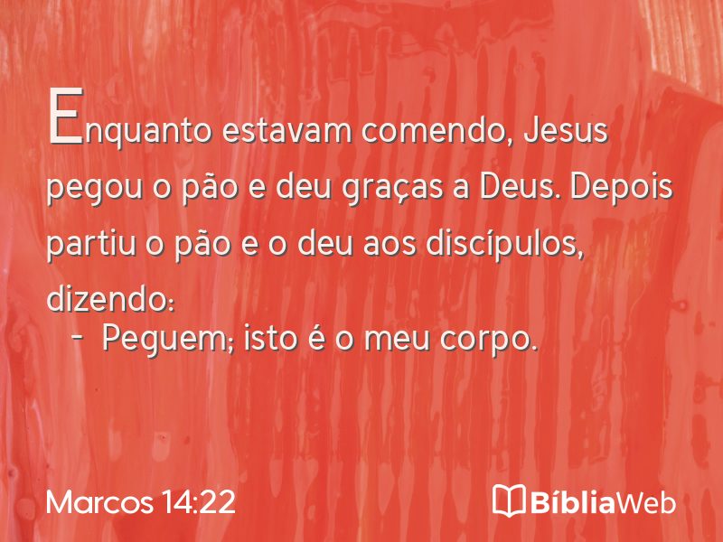 Marcos 14:22 em imagem para compartilhar