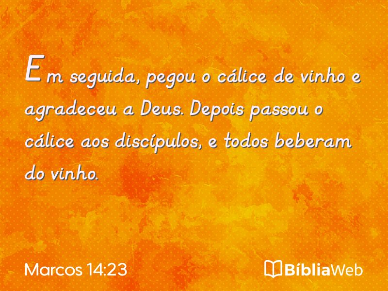 Marcos 14:23 em imagem para compartilhar