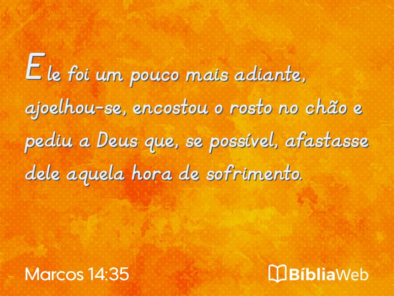 Marcos 14:35 em imagem para compartilhar
