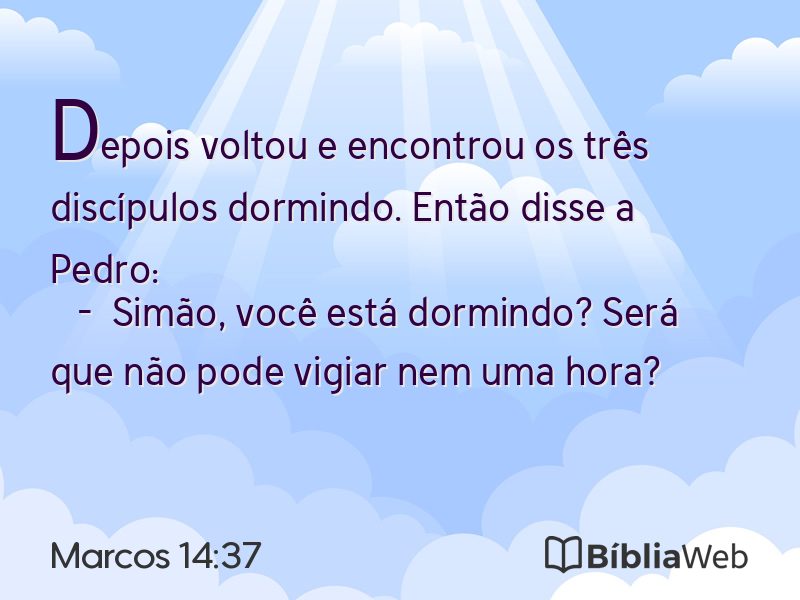 Marcos 14:37 em imagem para compartilhar