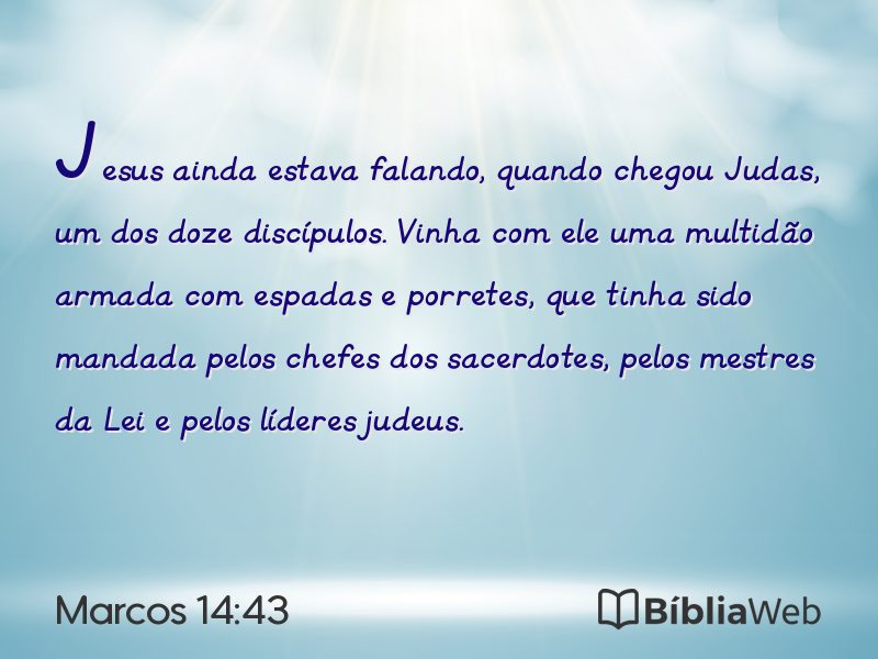 Marcos 14:43 em imagem para compartilhar