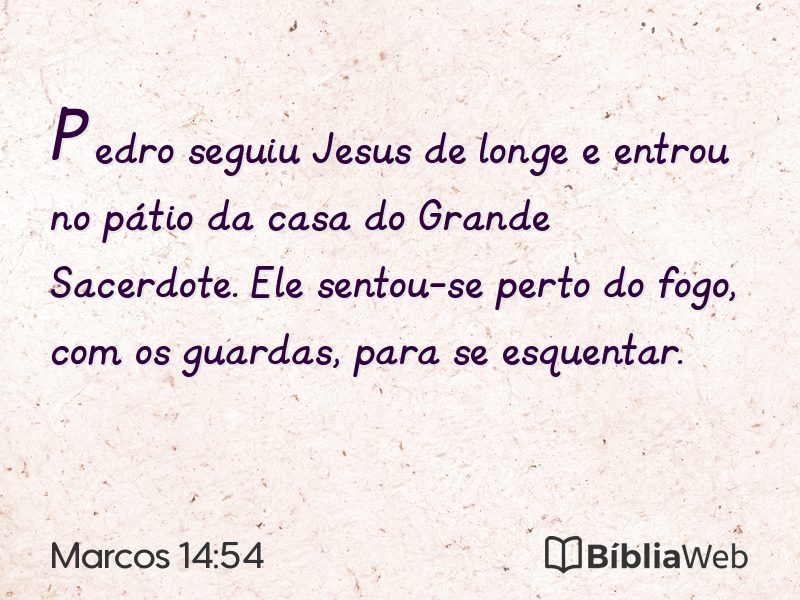 Marcos 14:54 em imagem para compartilhar