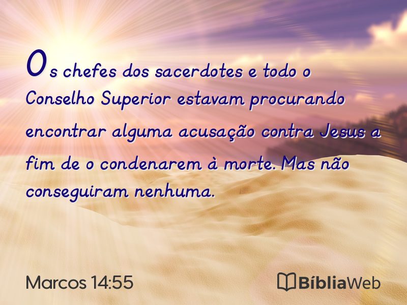 Marcos 14:55 em imagem para compartilhar
