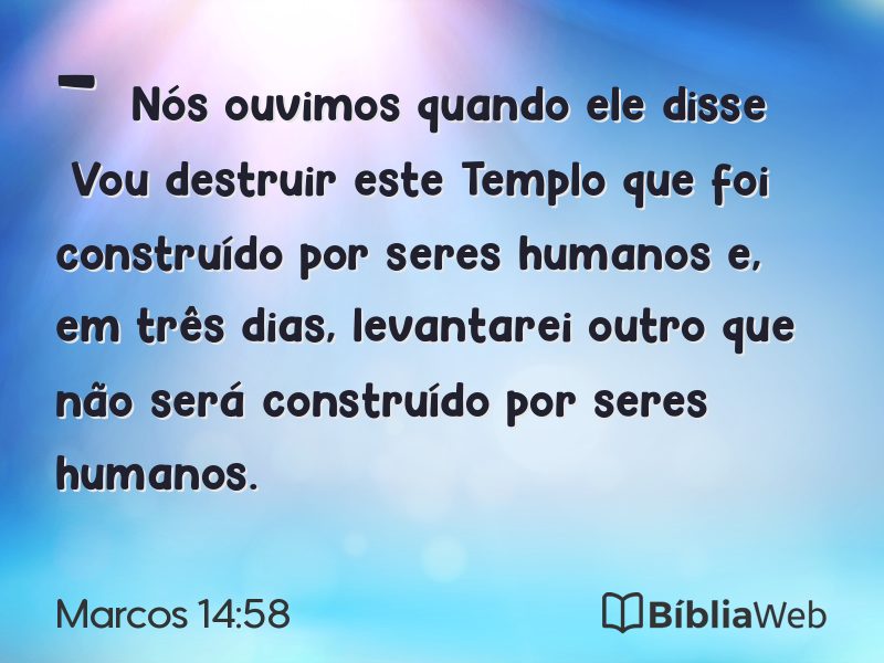 Marcos 14:58 em imagem para compartilhar