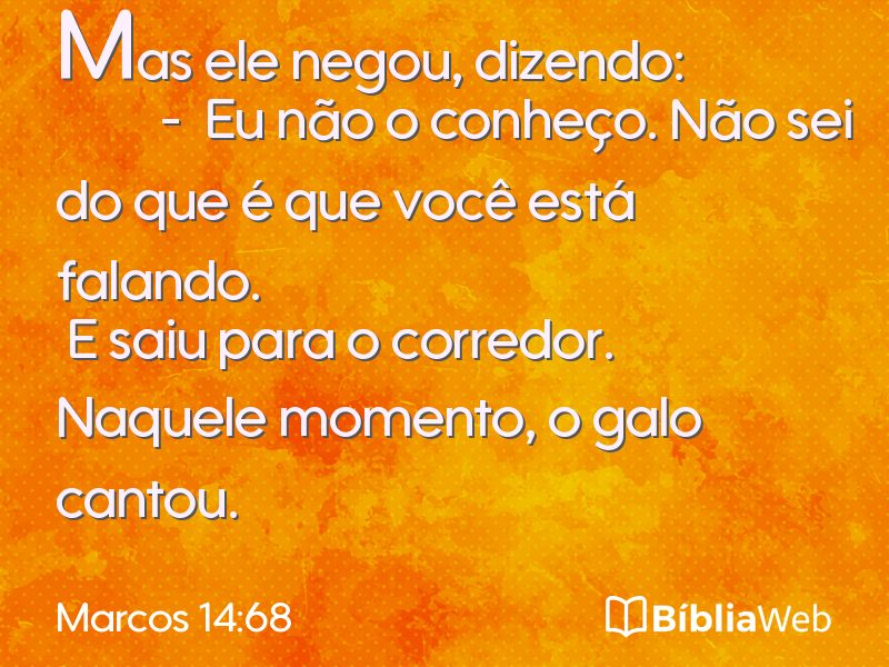 Marcos 14:68 em imagem para compartilhar
