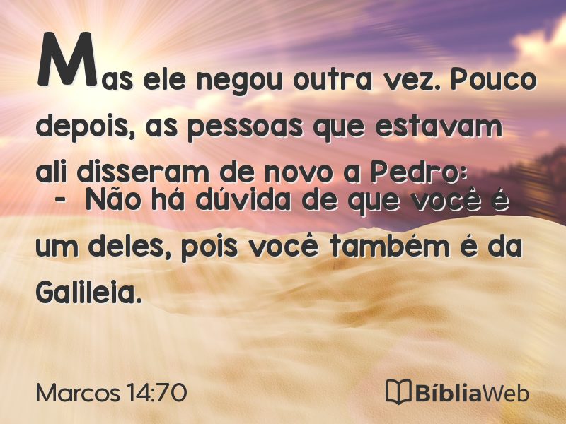 Marcos 14:70 em imagem para compartilhar