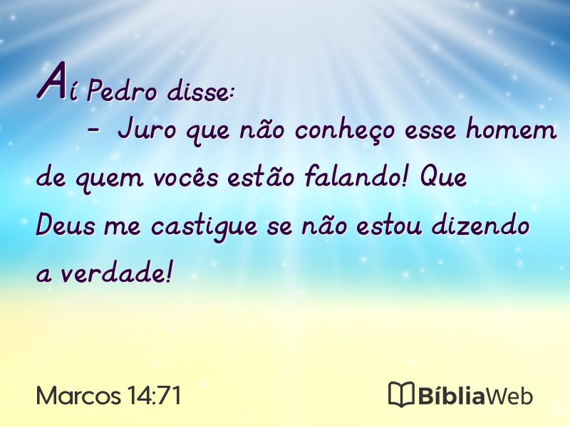 Marcos 14:71 em imagem para compartilhar