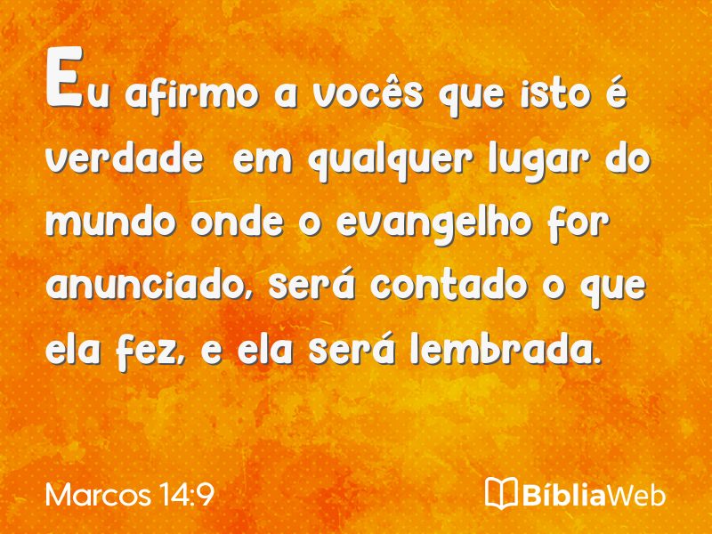 Marcos 14:9 em imagem para compartilhar