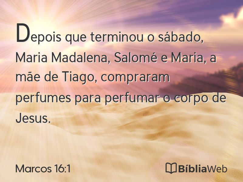 Marcos 16:1 em imagem para compartilhar