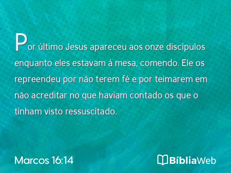 Marcos 16:14 em imagem para compartilhar