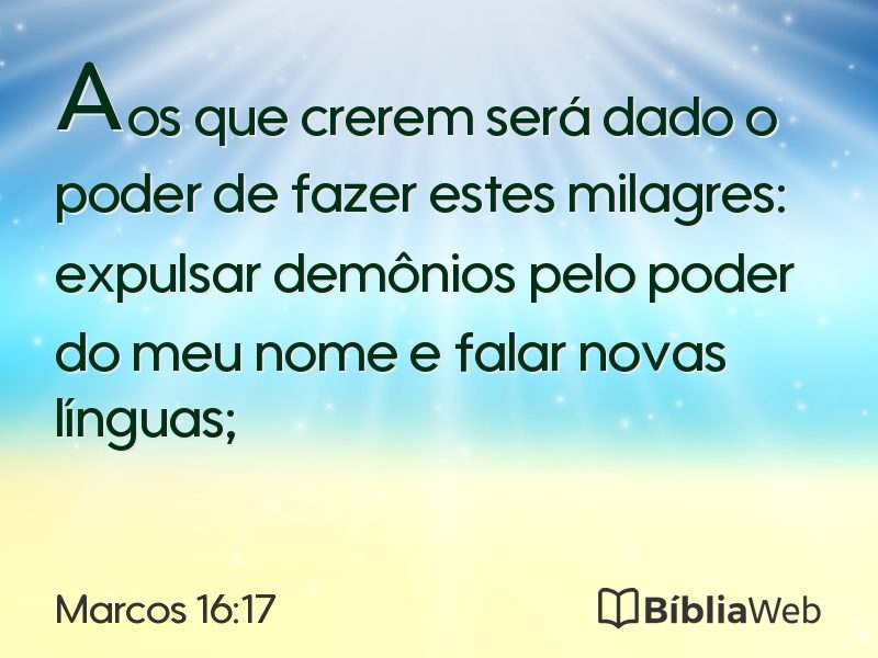 Marcos 16:17 em imagem para compartilhar