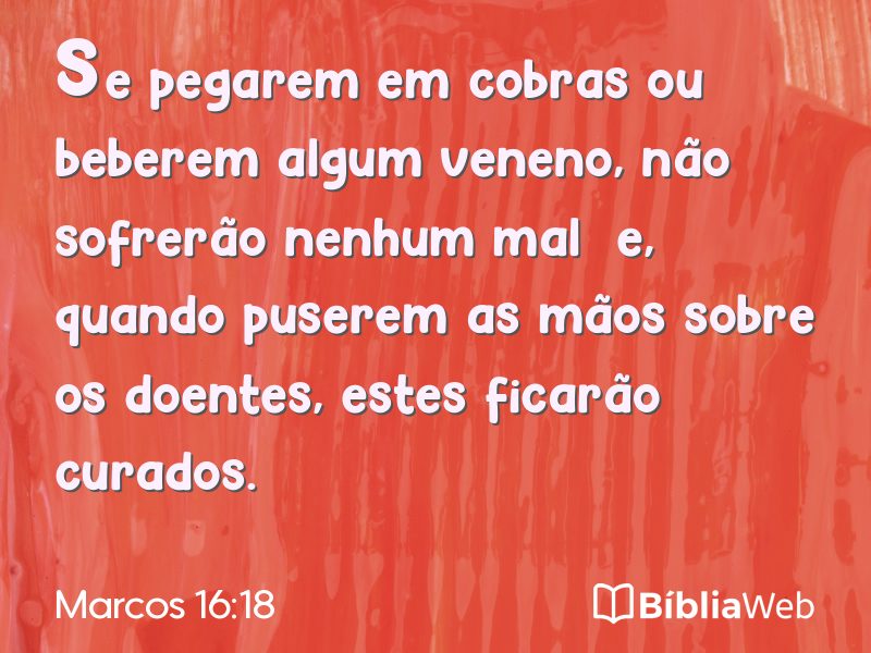 Marcos 16:18 em imagem para compartilhar