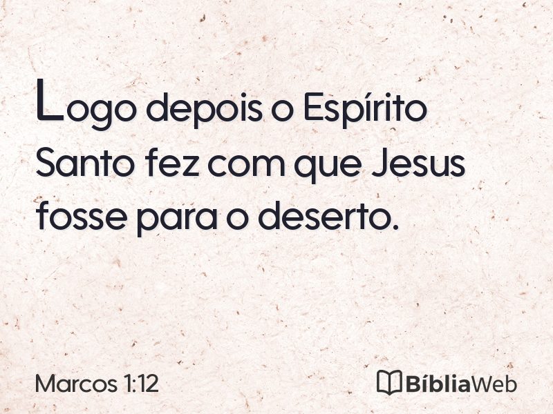 Marcos 1:12 em imagem para compartilhar