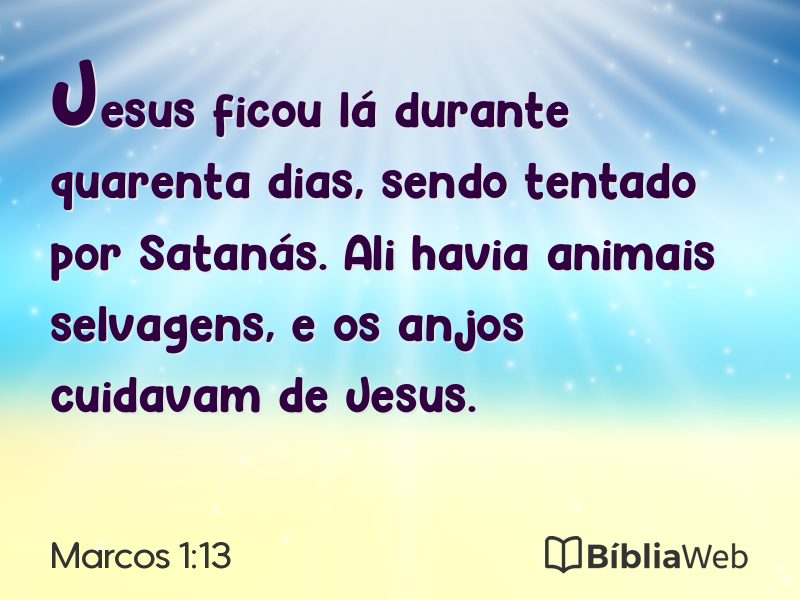 Marcos 1:13 em imagem para compartilhar