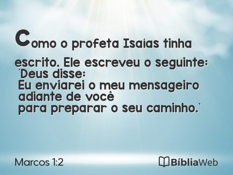Marcos 1:2 em imagem para compartilhar