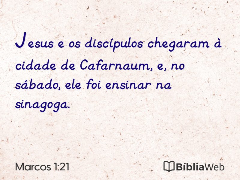 Marcos 1:21 em imagem para compartilhar