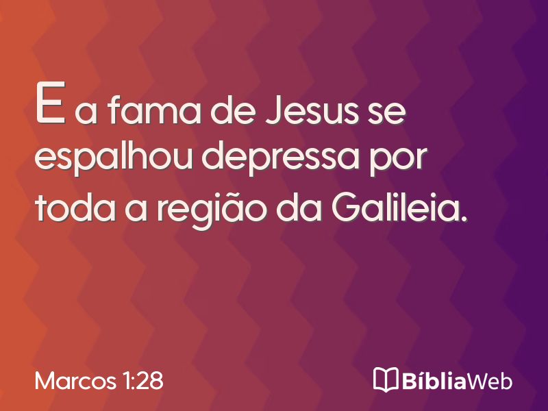 Marcos 1:28 em imagem para compartilhar