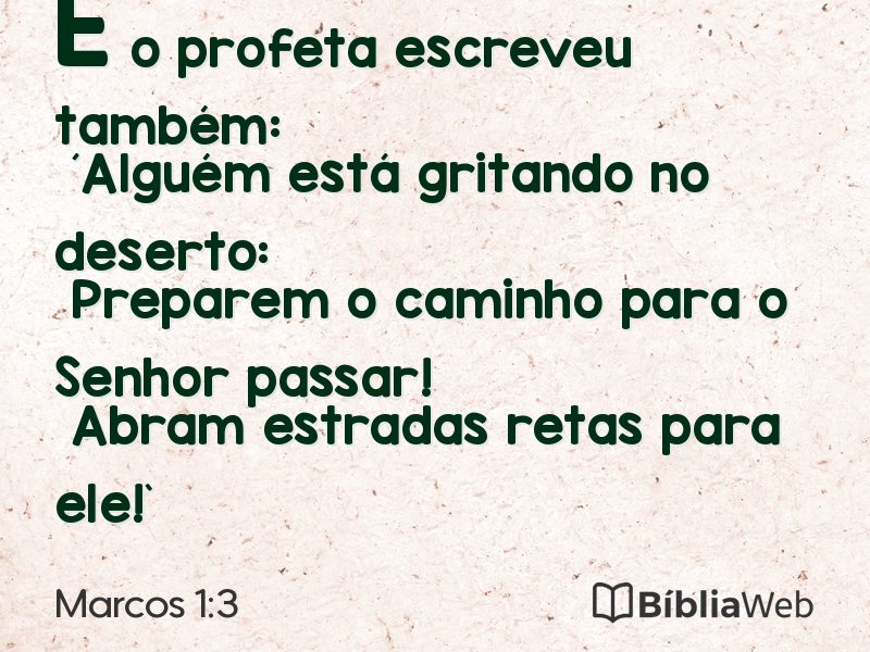 Marcos 1:3 em imagem para compartilhar