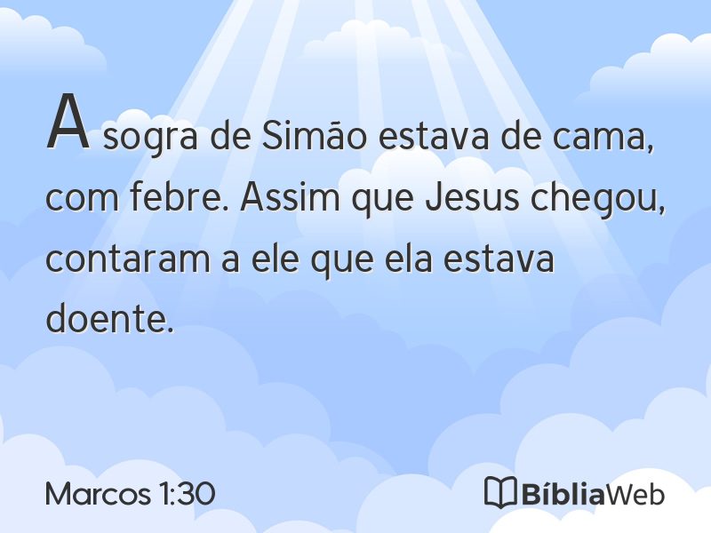Marcos 1:30 em imagem para compartilhar