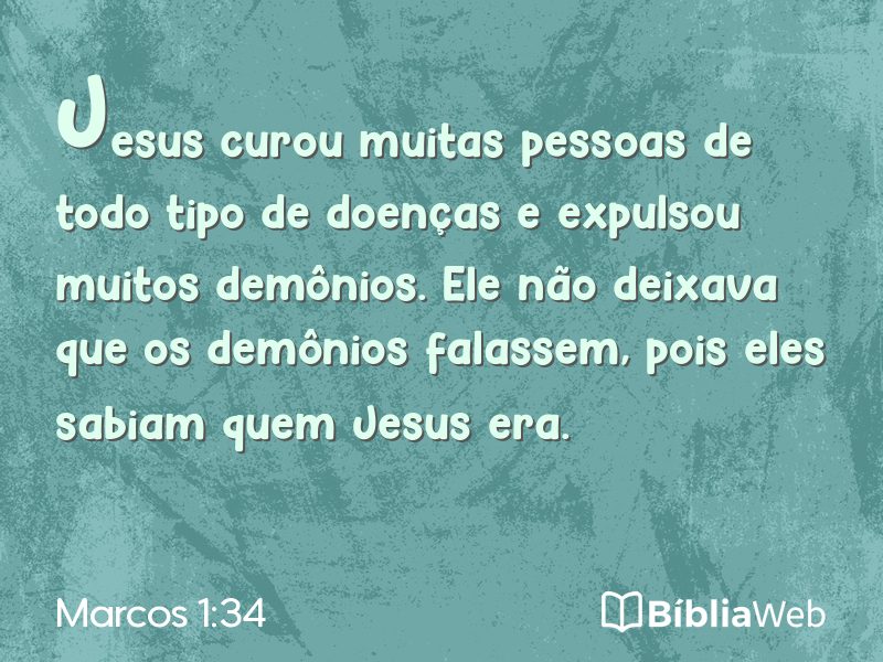 Marcos 1:34 em imagem para compartilhar