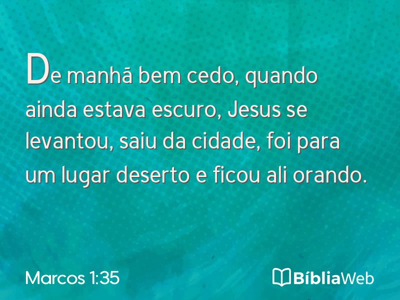 Marcos 1:35 em imagem para compartilhar