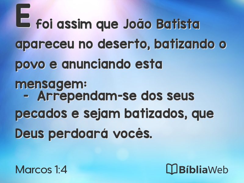 Marcos 1:4 em imagem para compartilhar