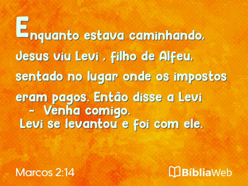 Marcos 2:14 em imagem para compartilhar