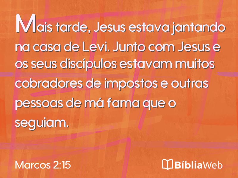Marcos 2:15 em imagem para compartilhar