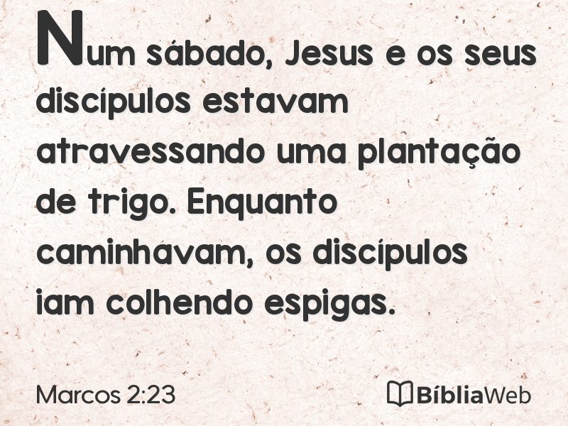 Marcos 2:23 em imagem para compartilhar