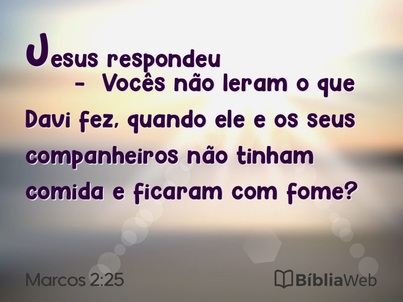 Marcos 2:25 em imagem para compartilhar