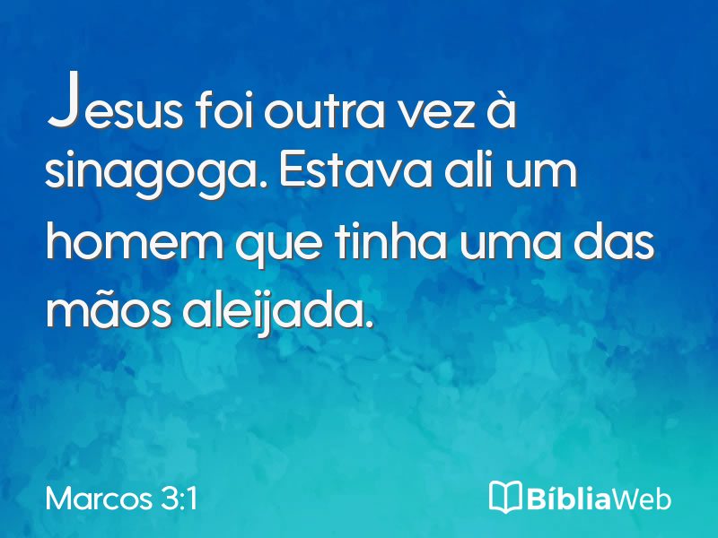 Marcos 3:1 em imagem para compartilhar