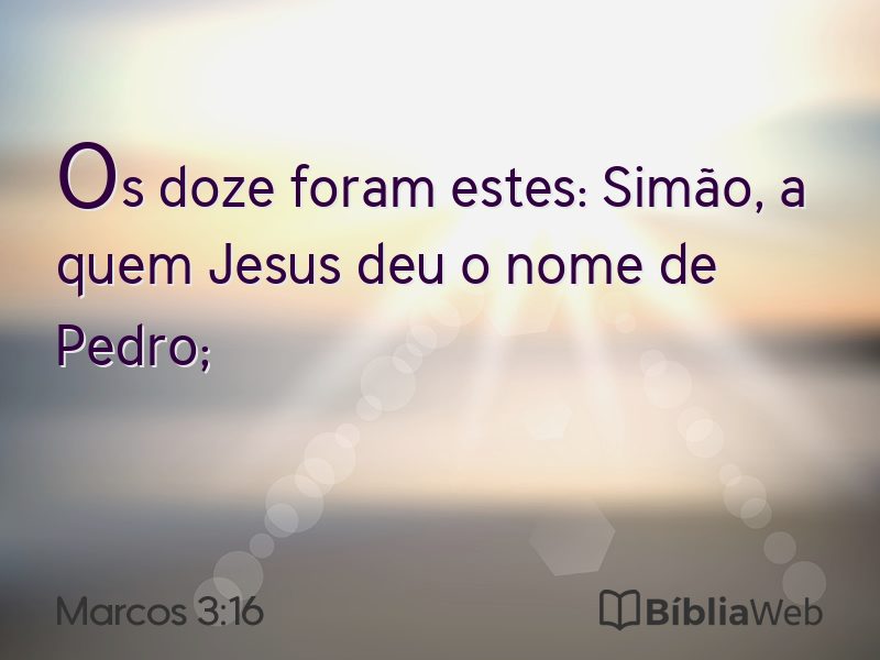Marcos 3:16 em imagem para compartilhar