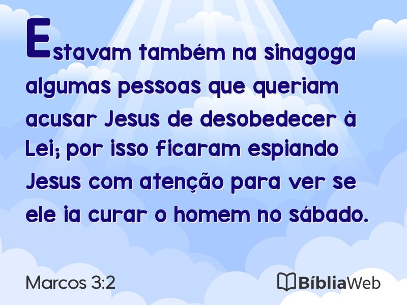 Marcos 3:2 em imagem para compartilhar