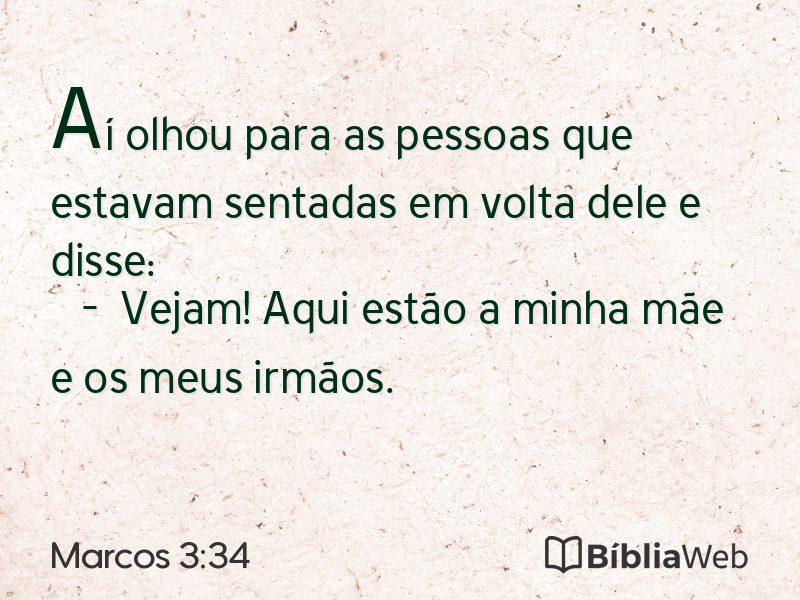 Marcos 3:34 em imagem para compartilhar