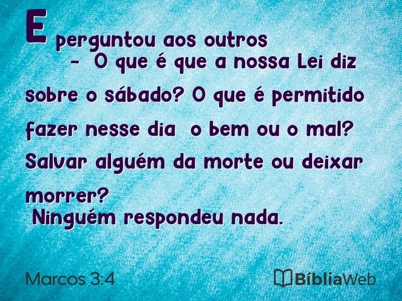Marcos 3:4 em imagem para compartilhar