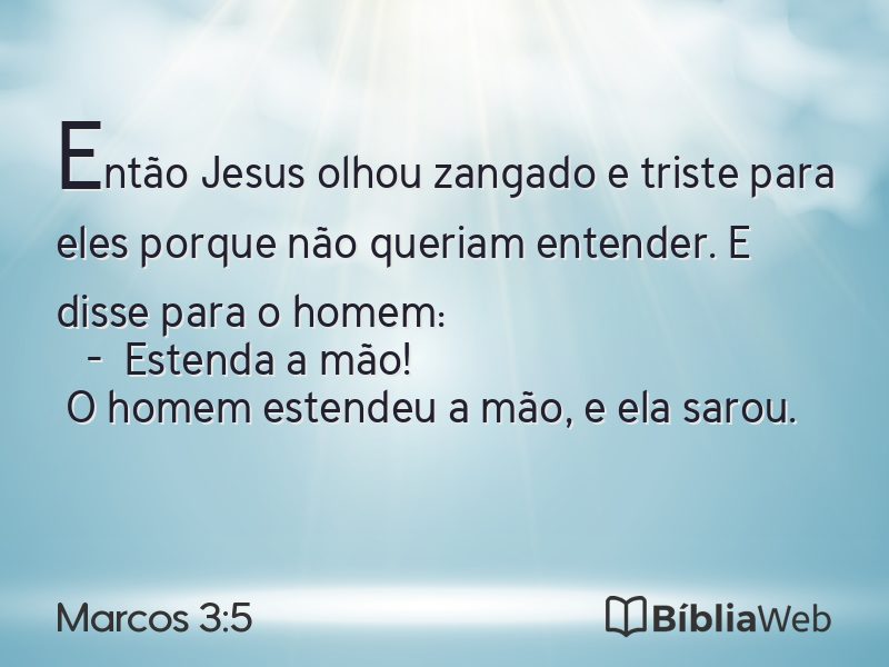 Marcos 3:5 em imagem para compartilhar