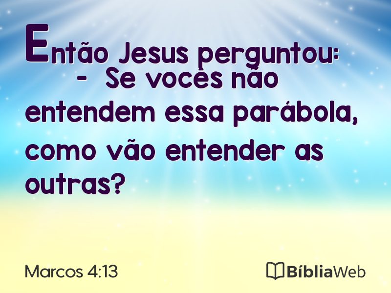 Marcos 4:13 em imagem para compartilhar