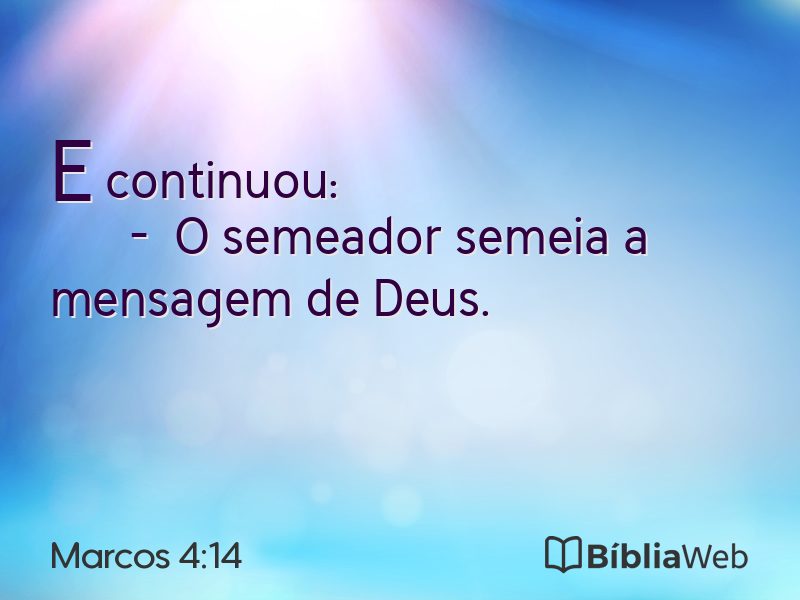 Marcos 4:14 em imagem para compartilhar