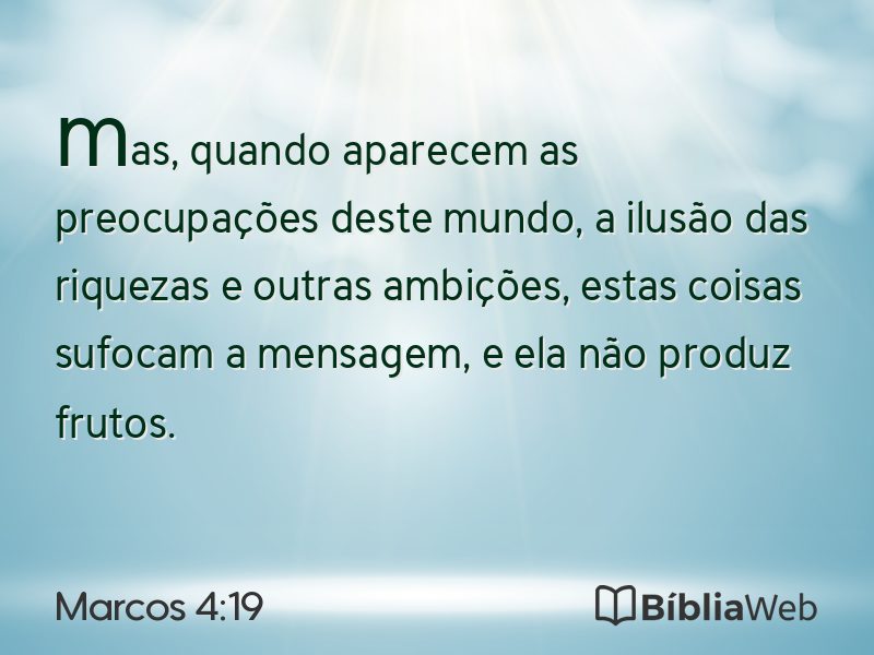 Marcos 4:19 em imagem para compartilhar