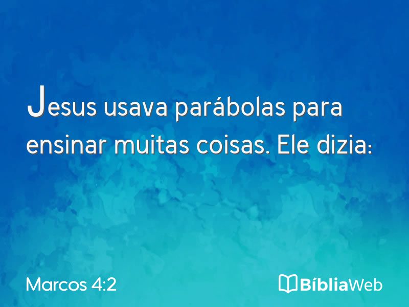 Marcos 4:2 em imagem para compartilhar