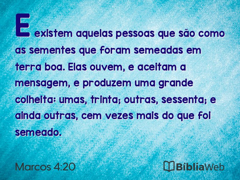 Marcos 4:20 em imagem para compartilhar