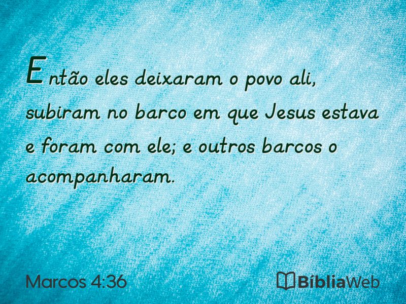 Marcos 4:36 em imagem para compartilhar