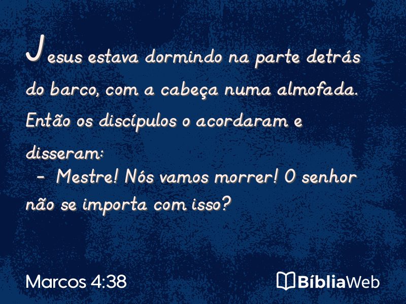 Marcos 4:38 em imagem para compartilhar