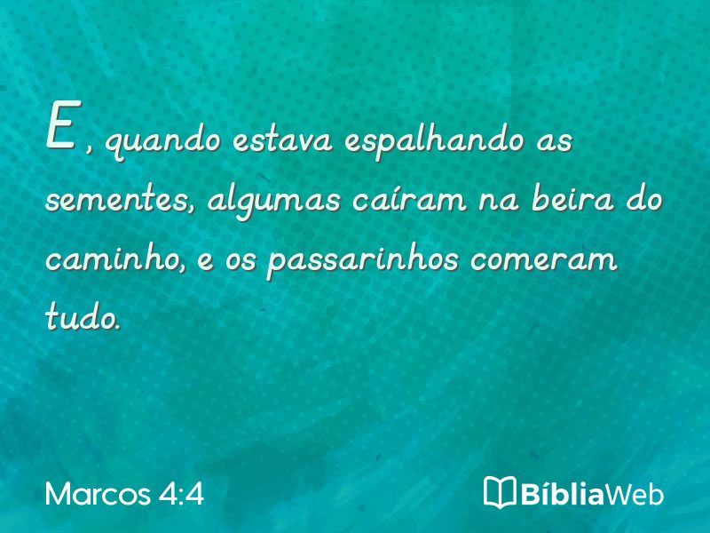 Marcos 4:4 em imagem para compartilhar